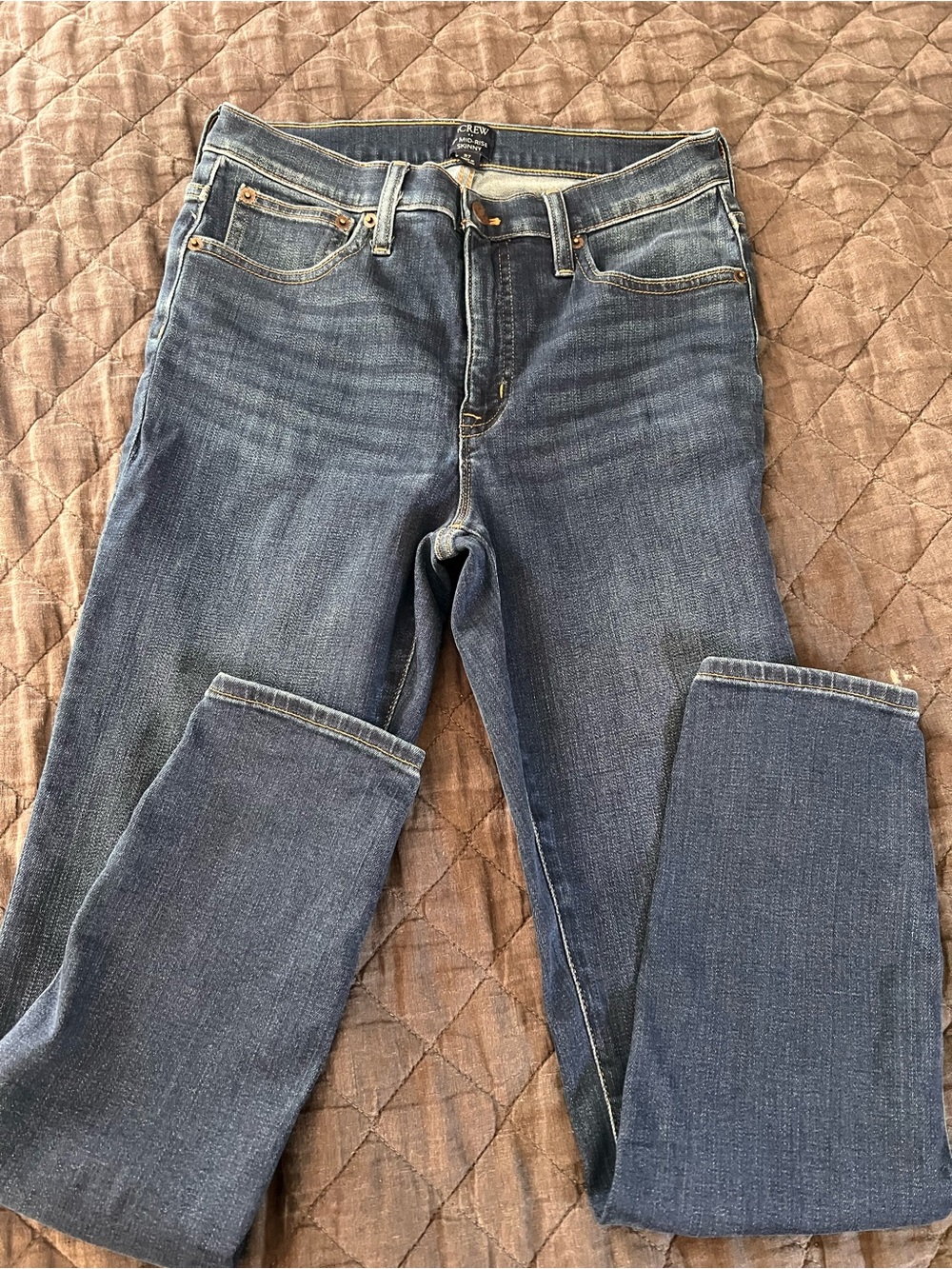 J. Crew Women's Mid rise Straight-Leg Jeans in Faded Blue
